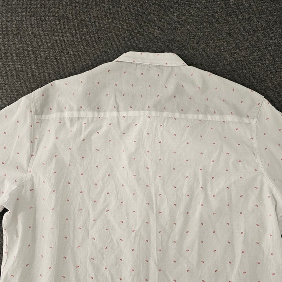 Swiss Cross Mens 2XL White Watermelon Print Short Sleeve Button Down Shirt - Picture 6 of 8
